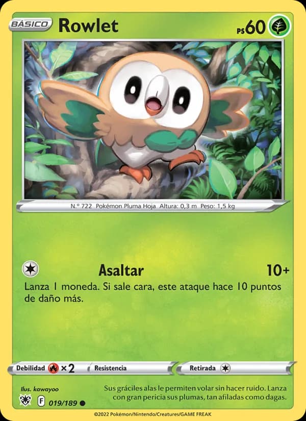 Rowlet card in Spanish