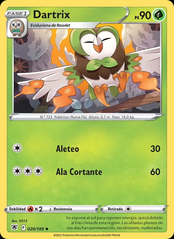 Dartrix card in Spanish