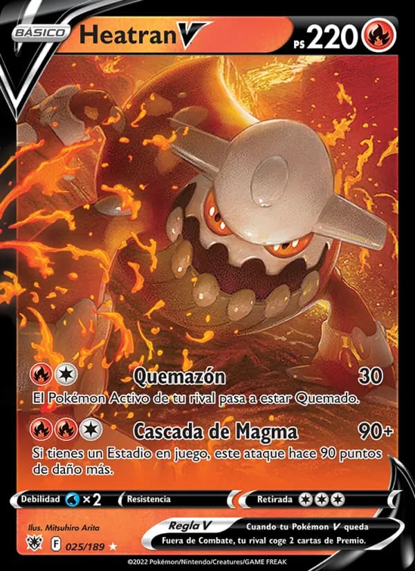 Heatran V card in Spanish
