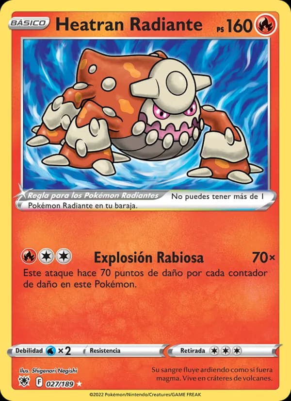 Heatran Radiante card in Spanish