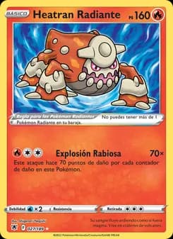 Heatran Radiante card in Spanish