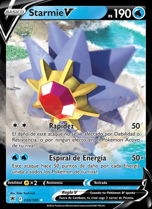 Starmie V card in Spanish