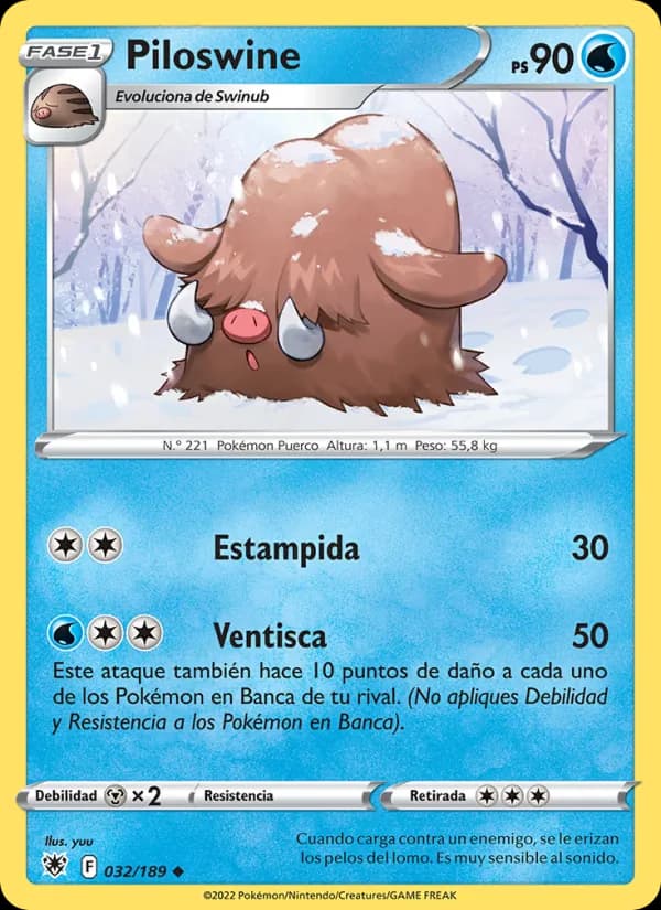 Piloswine card in Spanish