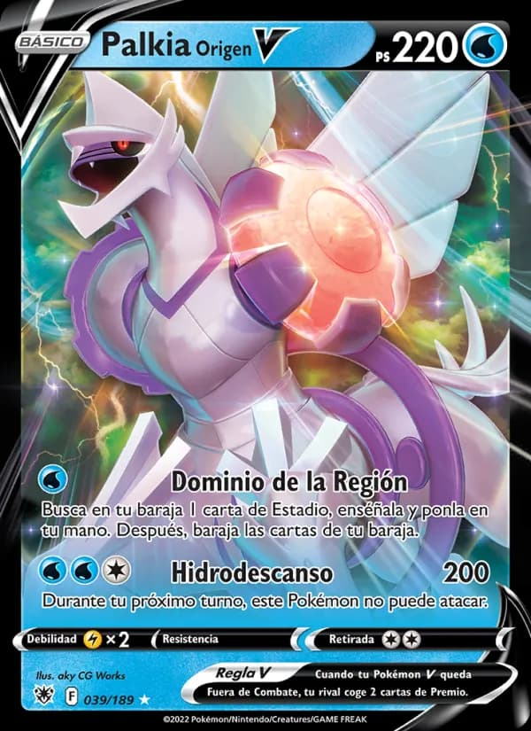 Palkia Origen V card in Spanish