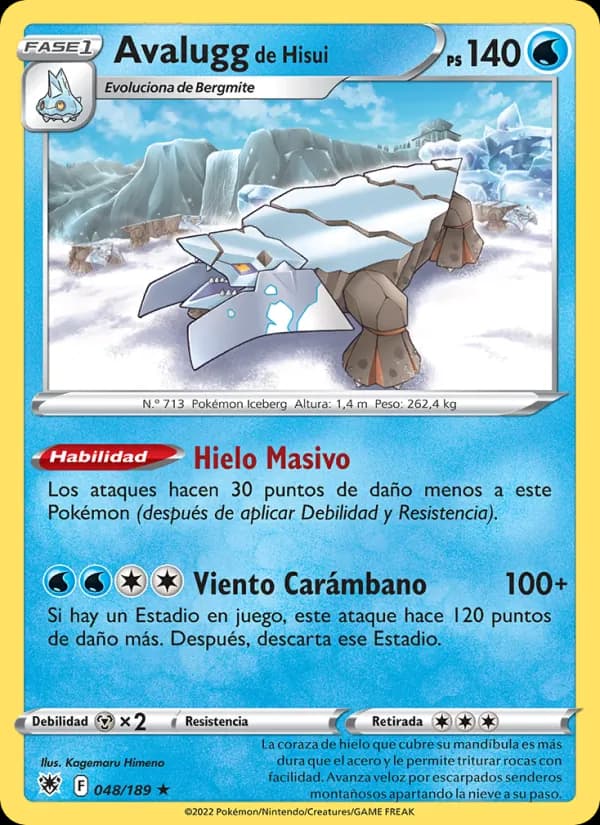 Avalugg de Hisui card in Spanish