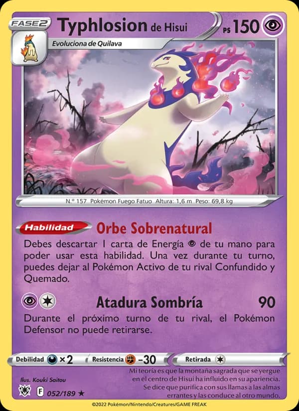 Typhlosion de Hisui card in Spanish