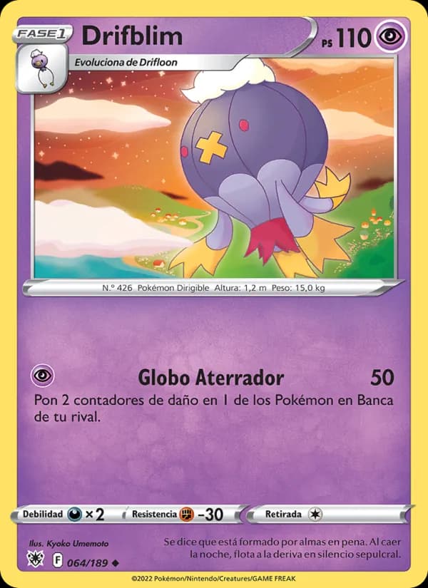 Drifblim card in Spanish