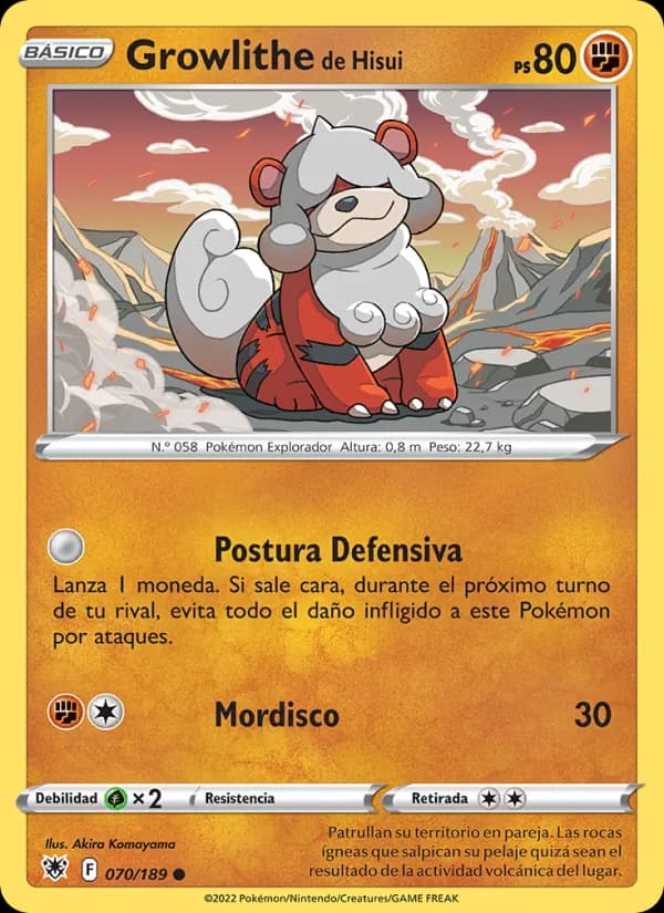 Growlithe de Hisui card in Spanish