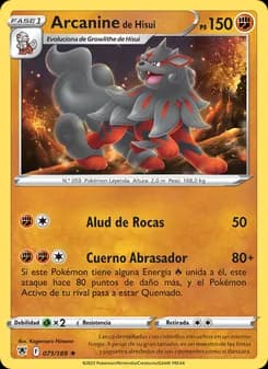 Arcanine de Hisui card in Spanish