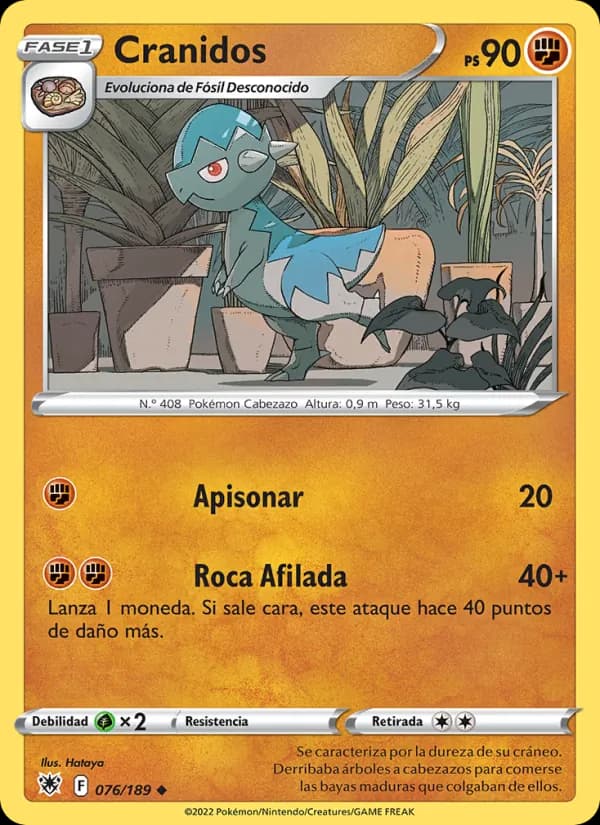 Cranidos card in Spanish