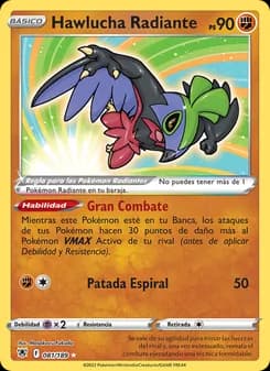 Hawlucha Radiante card in Spanish