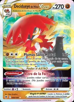Decidueye de Hisui V-ASTRO card in Spanish