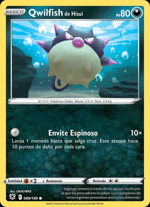 Qwilfish de Hisui card in Spanish