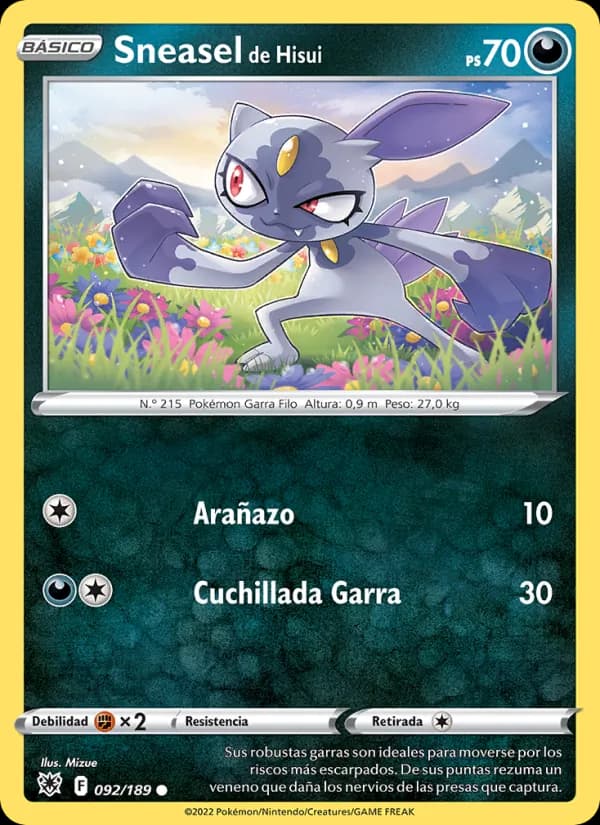 Sneasel de Hisui card in Spanish