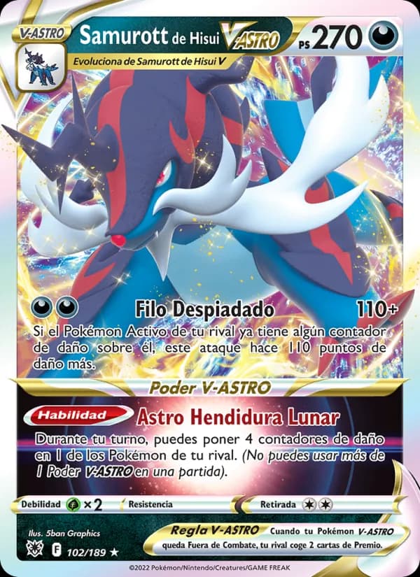 Samurott de Hisui V-ASTRO card in Spanish
