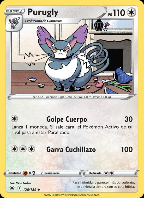Purugly card in Spanish