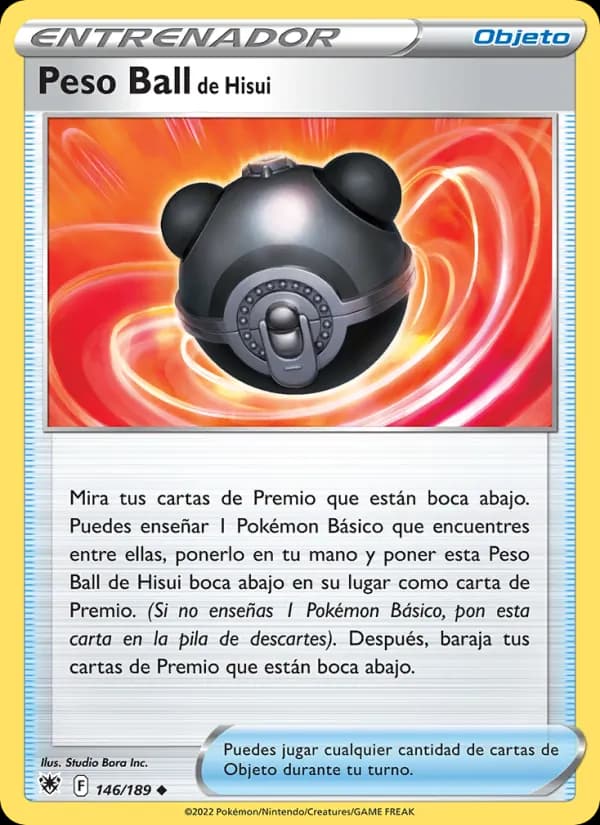 Peso Ball de Hisui card in Spanish