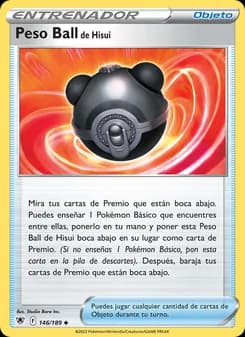 Peso Ball de Hisui card in Spanish