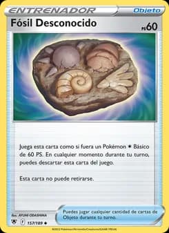 Fósil Desconocido card in Spanish