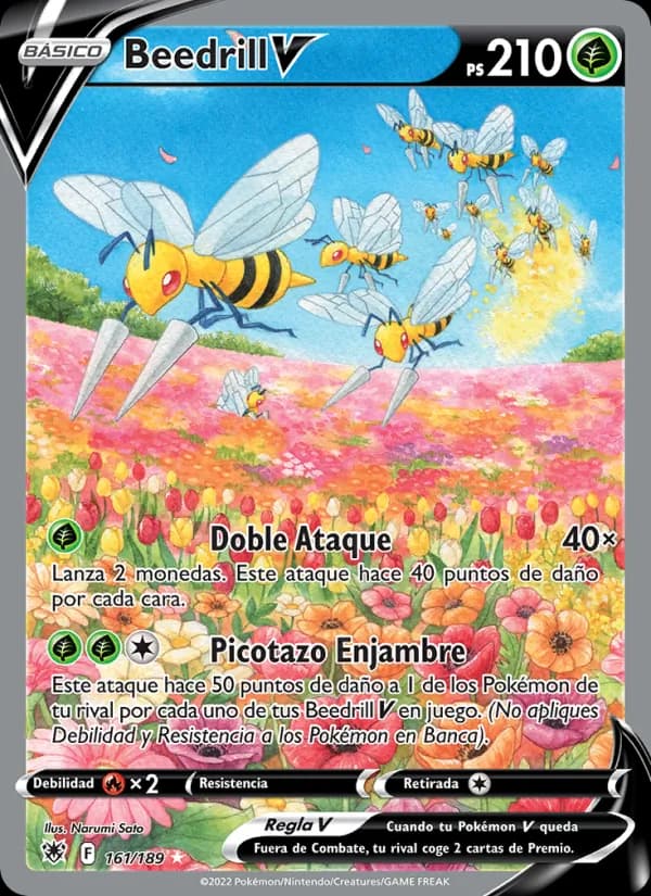 Beedrill V card in Spanish