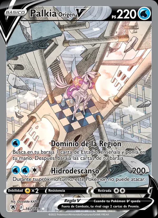 Palkia Origen V card in Spanish