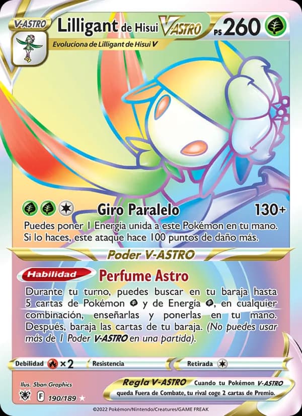 Lilligant de Hisui V-ASTRO card in Spanish