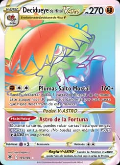 Decidueye de Hisui V-ASTRO card in Spanish
