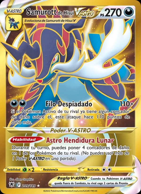 Samurott de Hisui V-ASTRO card in Spanish