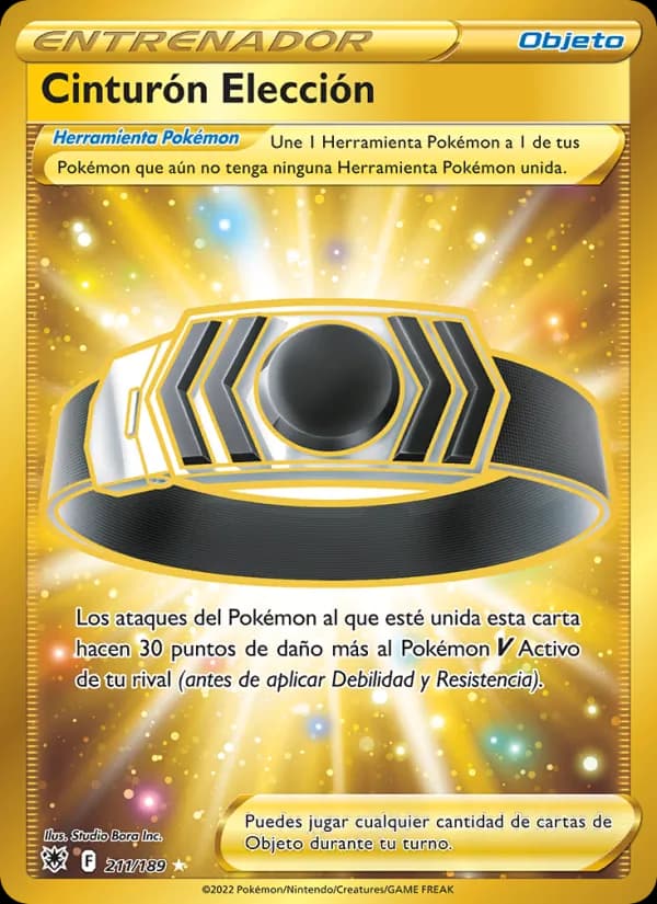 Cinturón Elección card in Spanish
