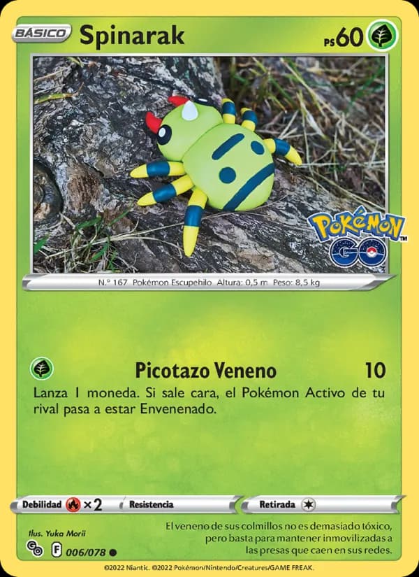 Spinarak card in Spanish