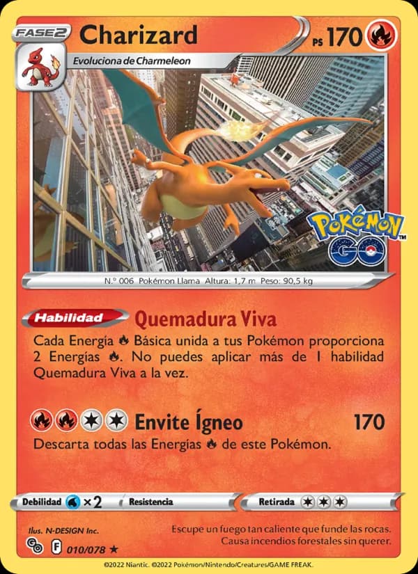 Charizard card in Spanish