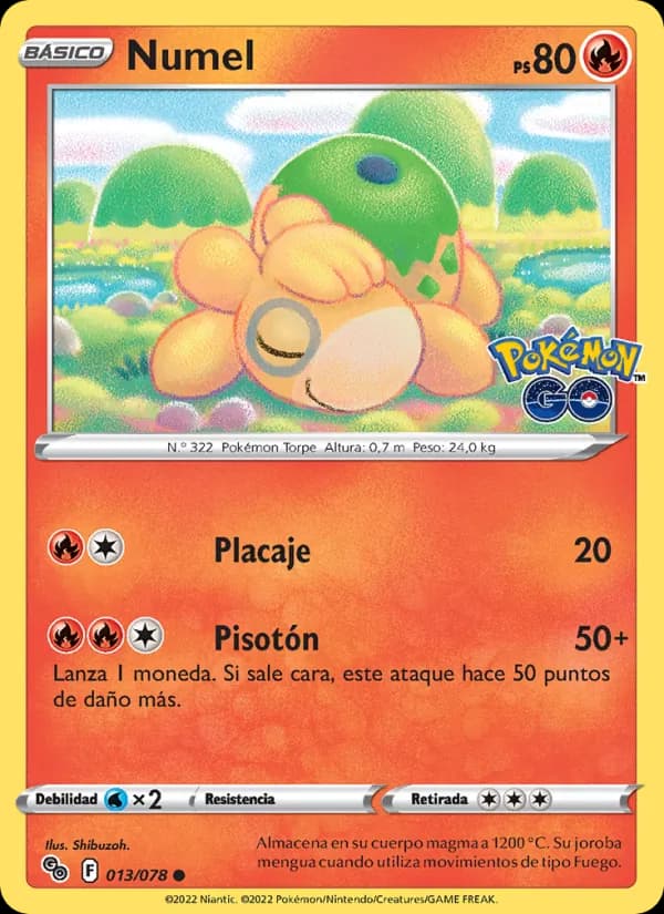 Numel card in Spanish