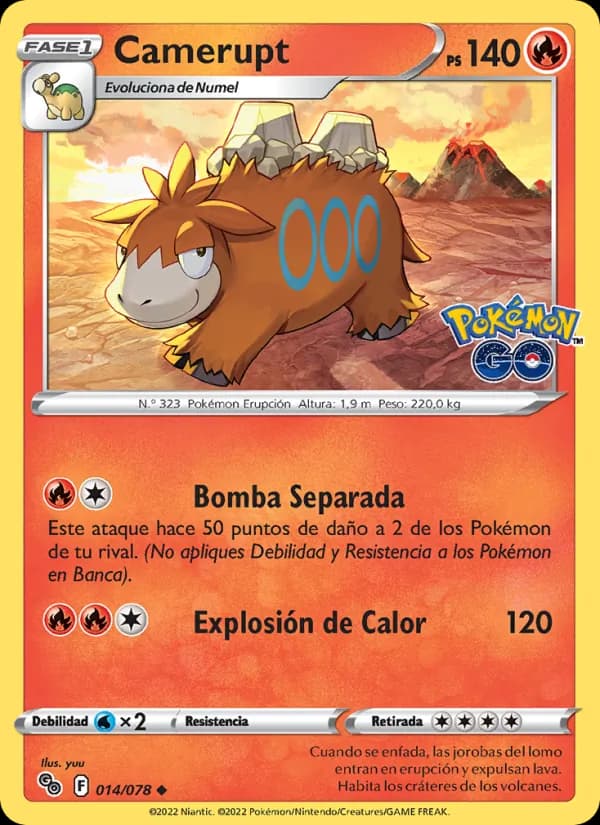 Camerupt card in Spanish