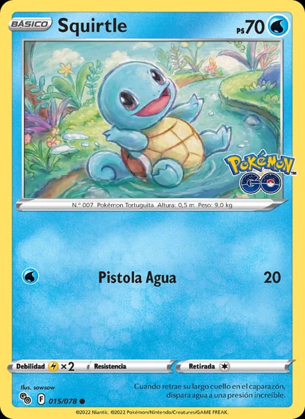 Squirtle card in Spanish
