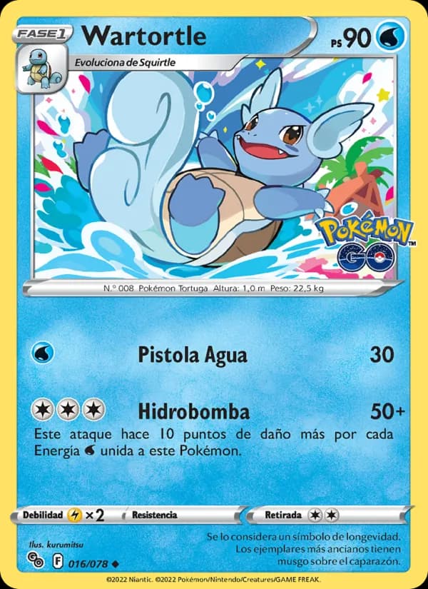 Wartortle card in Spanish
