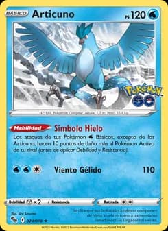 Articuno card in Spanish