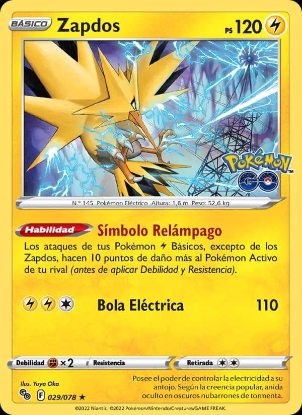 Zapdos card in Spanish