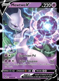 Mewtwo V card in Spanish
