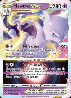 Mewtwo V-ASTRO card in Spanish