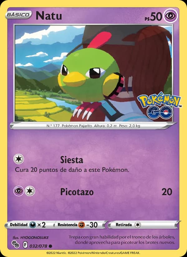 Natu card in Spanish