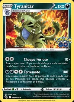 Tyranitar card in Spanish