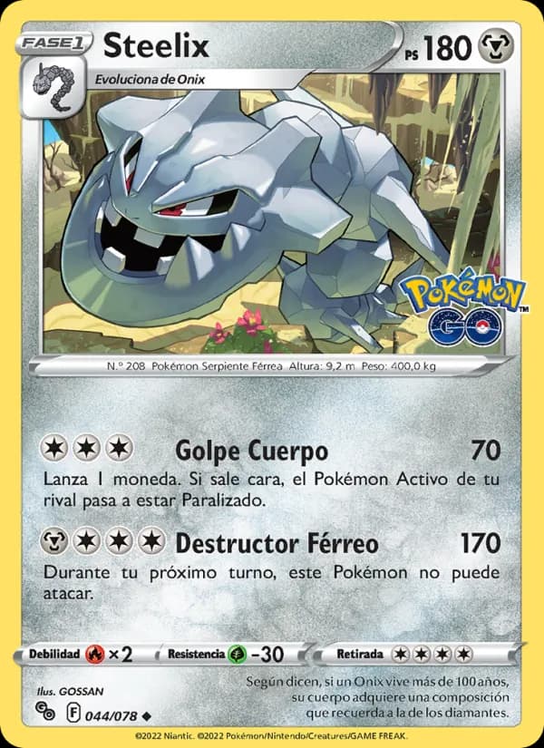 Steelix card in Spanish