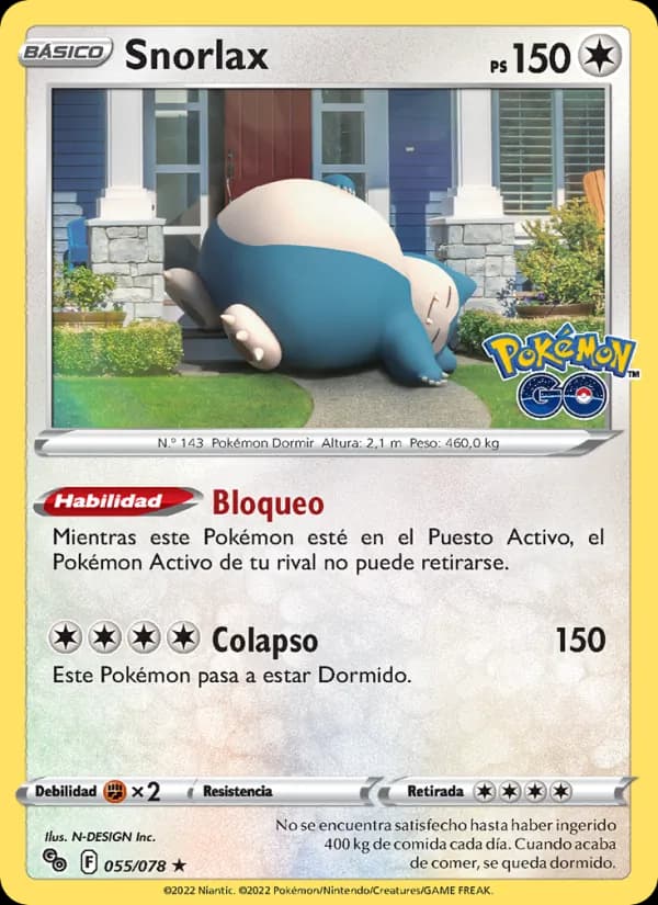 Snorlax card in Spanish