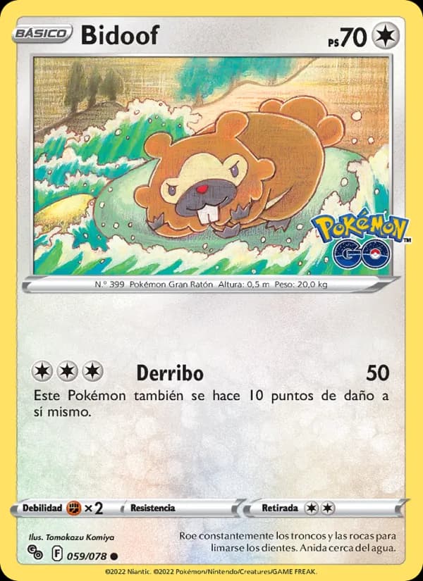 Bidoof card in Spanish