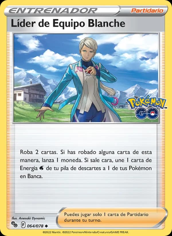 Líder de Equipo Blanche card in Spanish