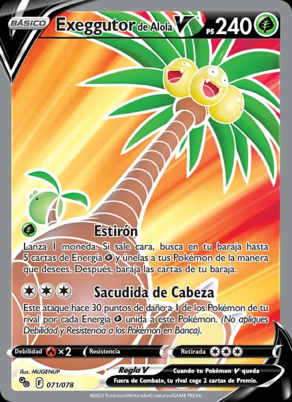 Exeggutor de Alola V card in Spanish