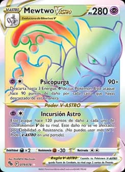 Mewtwo V-ASTRO card in Spanish