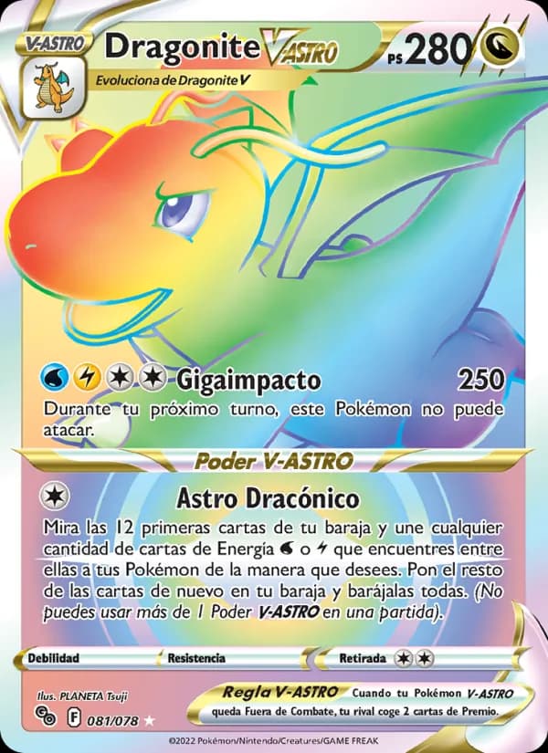 Dragonite V-ASTRO card in Spanish