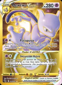 Mewtwo V-ASTRO card in Spanish