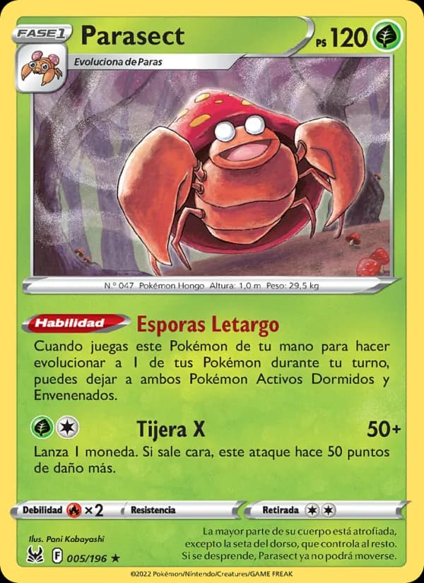 Parasect card in Spanish